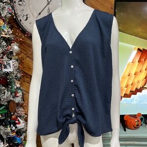 LOFT Navy Blue Sleeveless Blouse